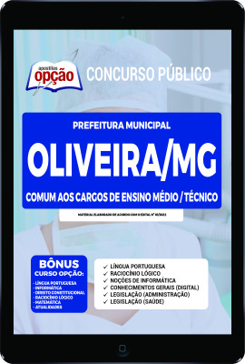 Apostila Prefeitura de Oliveira - MG em PDF - Comum aos Cargos de Ensino Médio/Técnico