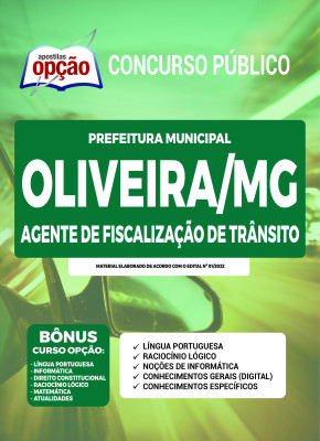 Apostila Prefeitura de Oliveira - MG - Agente de Fiscalização de Trânsito