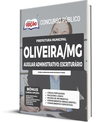 Apostila Prefeitura de Oliveira - MG - Auxiliar Administrativo I: Escriturário
