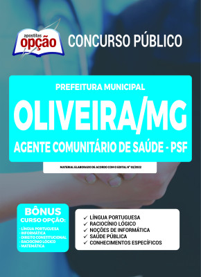 Apostila Prefeitura de Oliveira - MG - Agente Comunitário de Saúde (PSF)