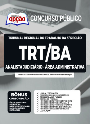 Apostila TRT-BA - Analista Judiciário - Área Administrativa