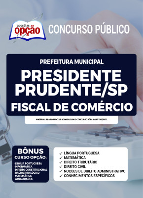 Apostila Prefeitura de Presidente Prudente - SP - Fiscal de Comércio