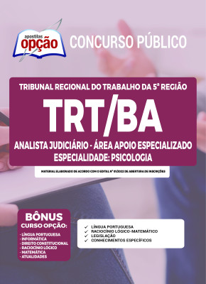 Apostila TRT-BA - Analista Judiciário - Área Apoio Especializado - Especialidade: Psicologia