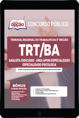 Apostila TRT-BA em PDF - Analista Judiciário - Área Apoio Especializado - Especialidade: Psicologia