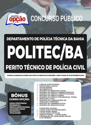 Apostila POLITEC-BA - Perito Técnico de Polícia Civil