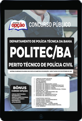 Apostila POLITEC-BA em PDF - Perito Técnico de Polícia Civil