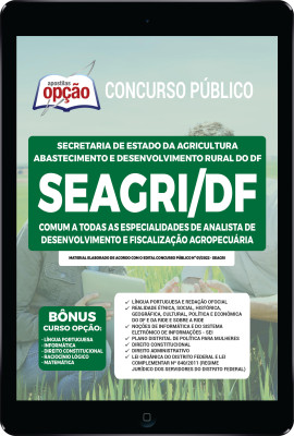 Apostila SEAGRI-DF em PDF - Comum a Todas as Especialidades de Analista de Desenvolvimento e Fiscalização Agropecuária