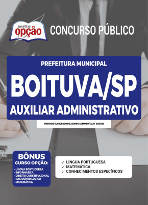 Apostila Prefeitura de Boituva - SP - Auxiliar Administrativo