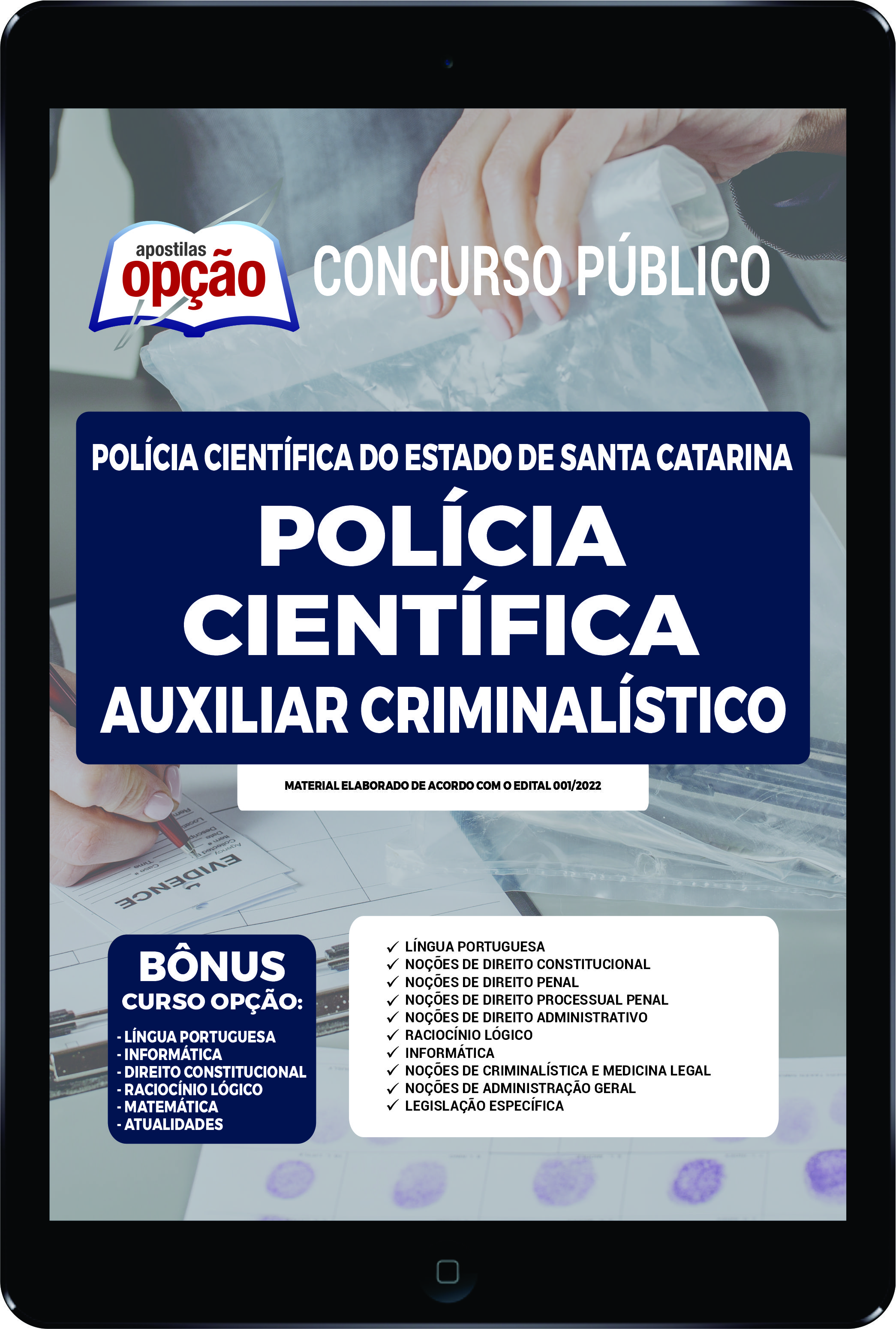 Apostila Polícia Cientifica SC PDF - Auxiliar Criminalístico 2022