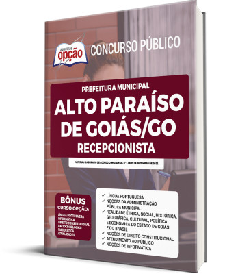 Apostila Prefeitura de Alto Paraíso de Goiás - GO - Recepcionista