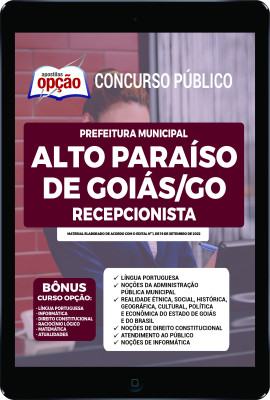 Apostila Prefeitura de Alto Paraíso de Goiás - GO em PDF - Recepcionista