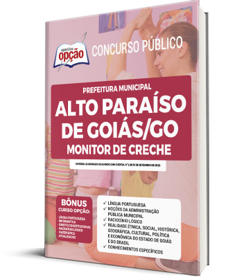 Apostila Prefeitura de Alto Paraíso de Goiás - GO - Monitor de Creche