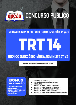Apostila TRT14 - Técnico Judiciário - Área Administrativa