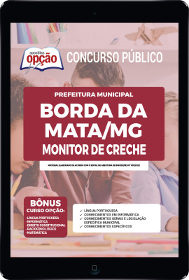 Apostila Prefeitura de Borda da Mata - MG em PDF - Monitor de Creche