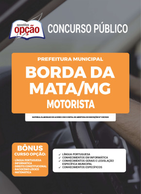 Apostila Prefeitura de Borda da Mata - MG - Motorista