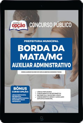 Apostila Prefeitura de Borda da Mata - MG em PDF - Auxiliar Administrativo