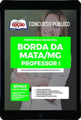 Apostila Prefeitura de Borda da Mata - MG em PDF - Professor I
