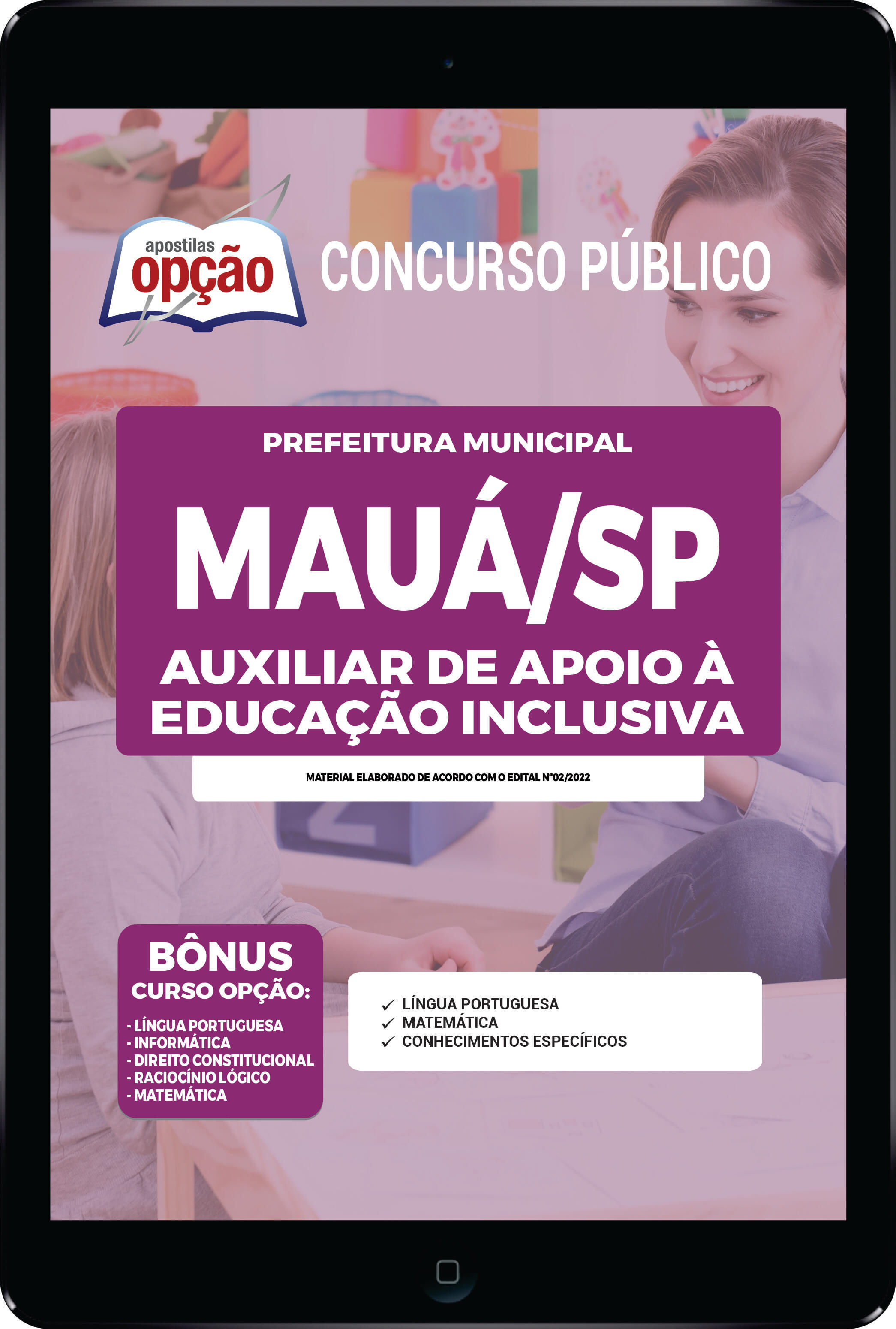 Apostila Prefeitura  de Mauá - SP PDF Auxiliar de Apoio à Educação Inclusiva 2022