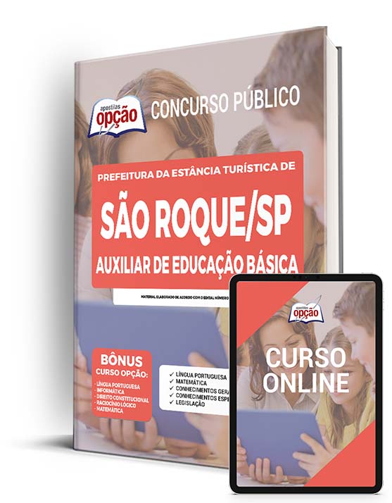 Apostila Prefeitura de São Roque - SP 2022 Auxiliar de Educação Básica