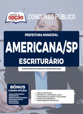 Apostila Prefeitura de Americana - SP - Escriturário