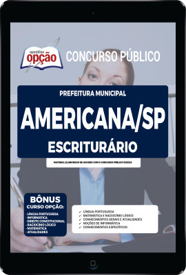 Apostila Prefeitura de Americana - SP em PDF - Escriturário