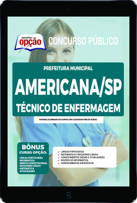 Apostila Prefeitura de Americana - SP em PDF - Técnico de Enfermagem