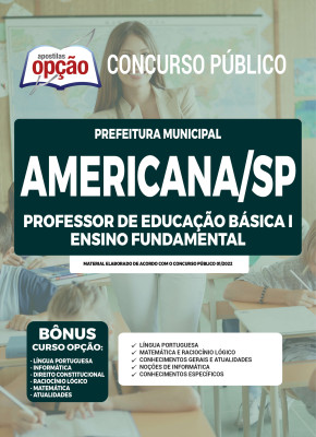 Apostila Prefeitura de Americana - SP - Professor de Educação Básica I - Ensino Fundamental