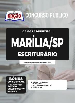 Apostila Câmara de Marília - SP - Escriturário