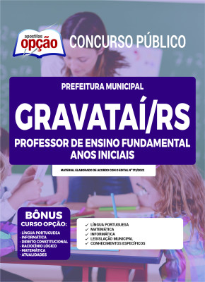 Apostila Prefeitura de Gravataí - RS - Professor de Ensino Fundamental - Anos Iniciais