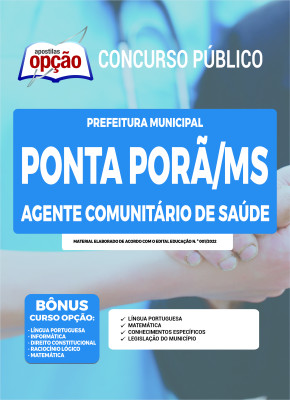Apostila Prefeitura de Ponta Porã - MS - Agente Comunitário de Saúde