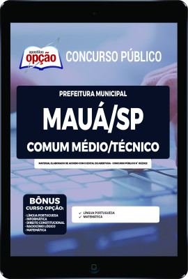 Apostila Prefeitura de Mauá - SP em PDF - Comum Médio/Técnico