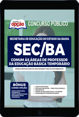 Apostila SEC-BA em PDF - Comum às Áreas de Professor da Educação Básica Temporário