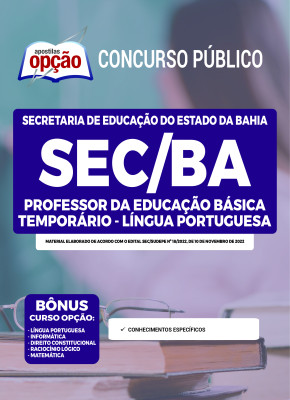 Apostila SEC-BA - Professor da Educação Básica Temporário - Língua Portuguesa