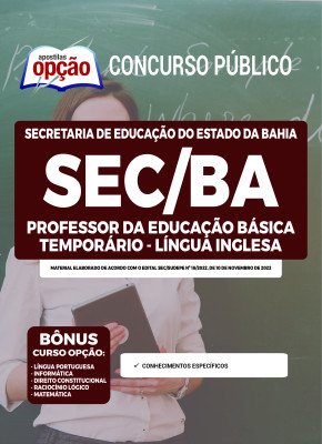 Apostila SEC-BA - Professor da Educação Básica Temporário - Língua Inglesa