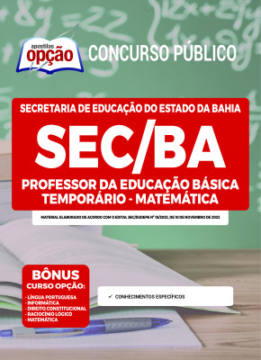 Apostila SEC-BA - Professor da Educação Básica Temporário - Matemática