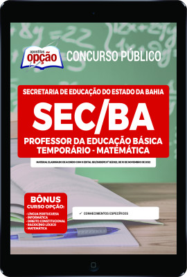 Apostila SEC-BA em PDF - Professor da Educação Básica Temporário - Matemática