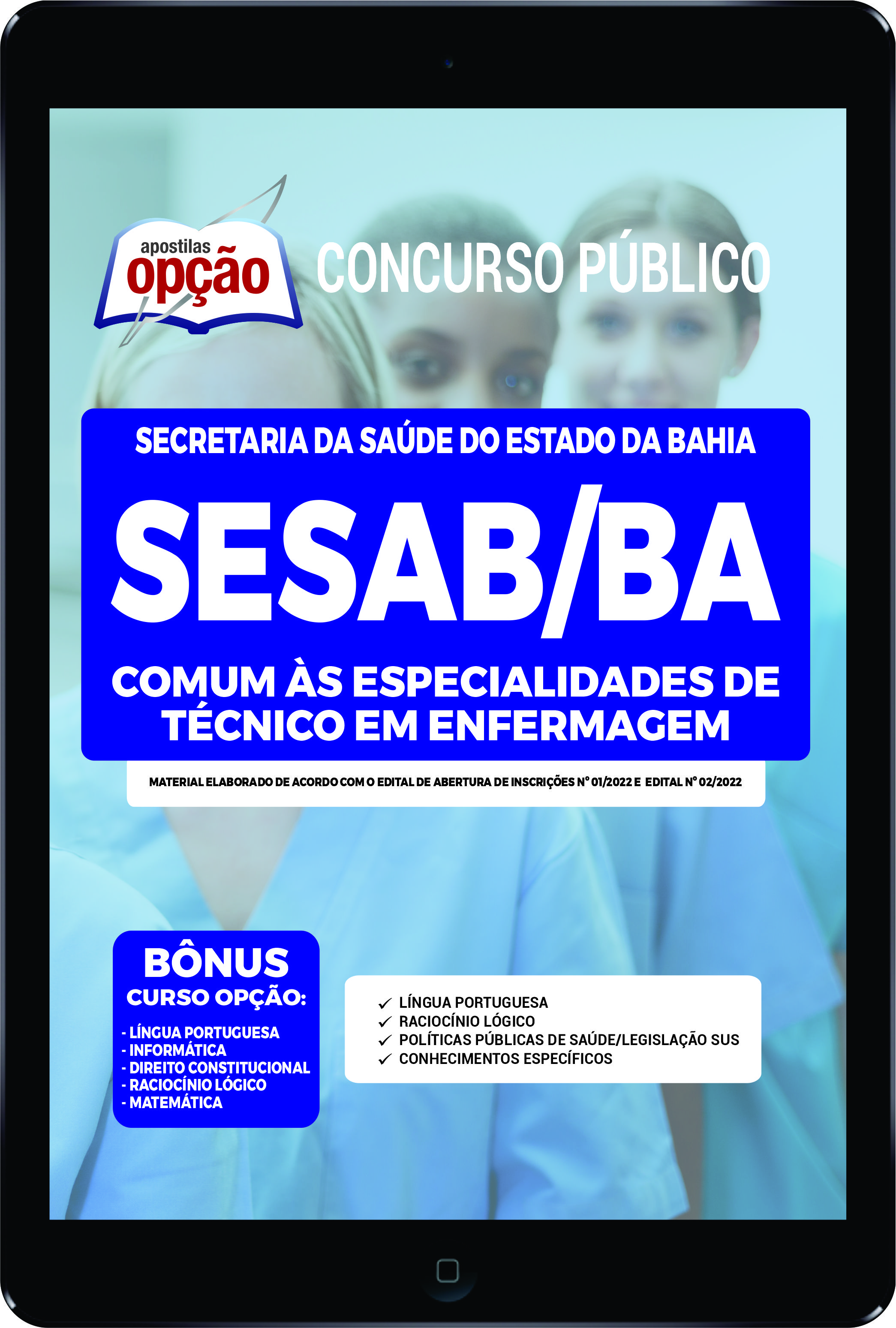 Apostila SESAB-BA PDF - Técnicos de Enfermagem 2022