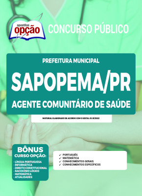 Apostila Prefeitura de Sapopema - PR - Agente Comunitário de Saúde