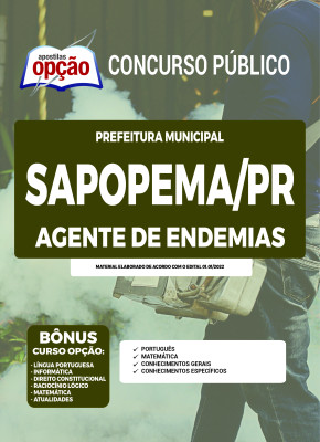 Apostila Prefeitura de Sapopema - PR - Agente de Endemias
