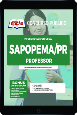 Apostila Prefeitura de Sapopema - PR em PDF - Professor
