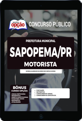 Apostila Prefeitura de Sapopema - PR em PDF - Motorista