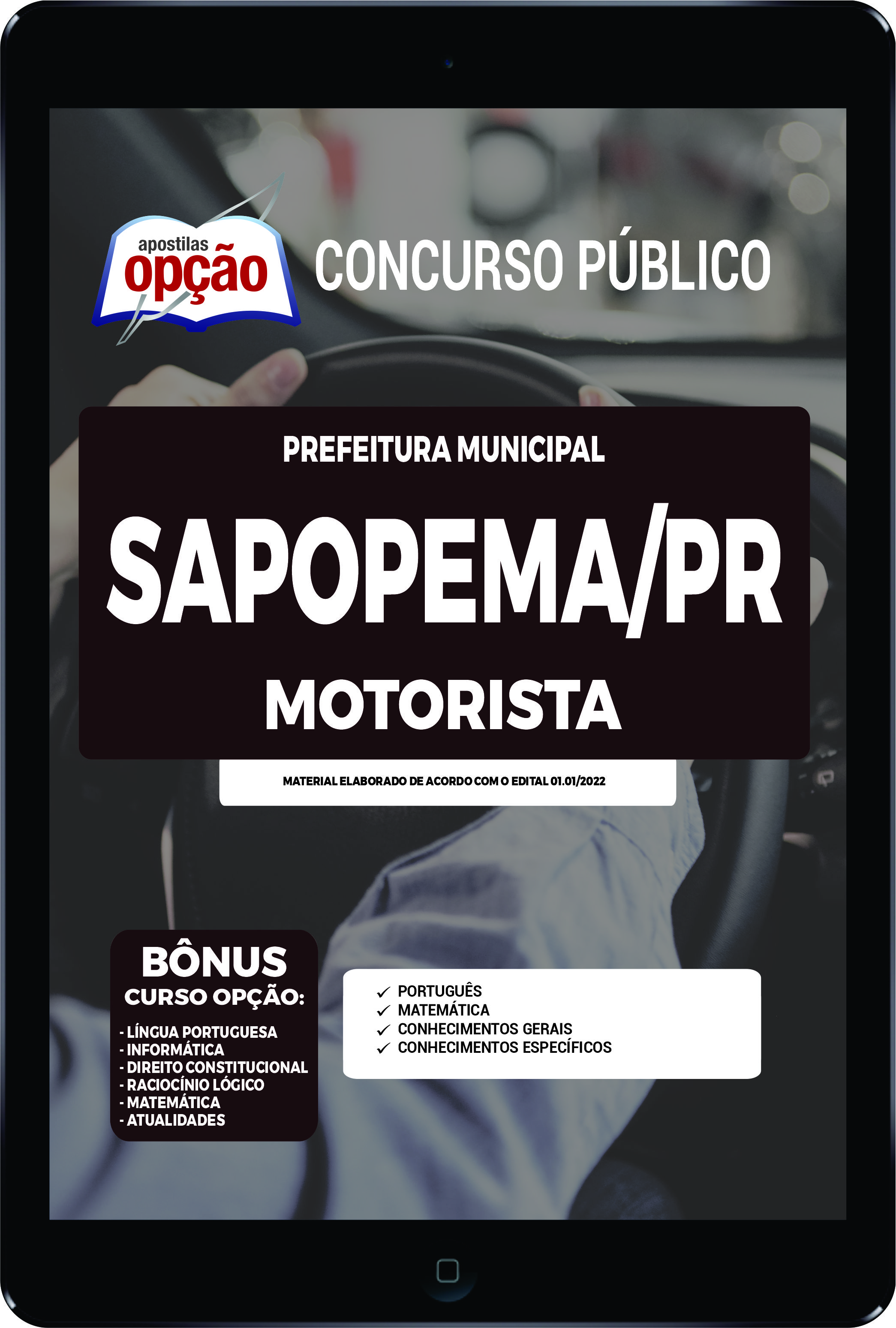 Apostila Prefeitura de Sapopema - PR PDF - Motorista 2022