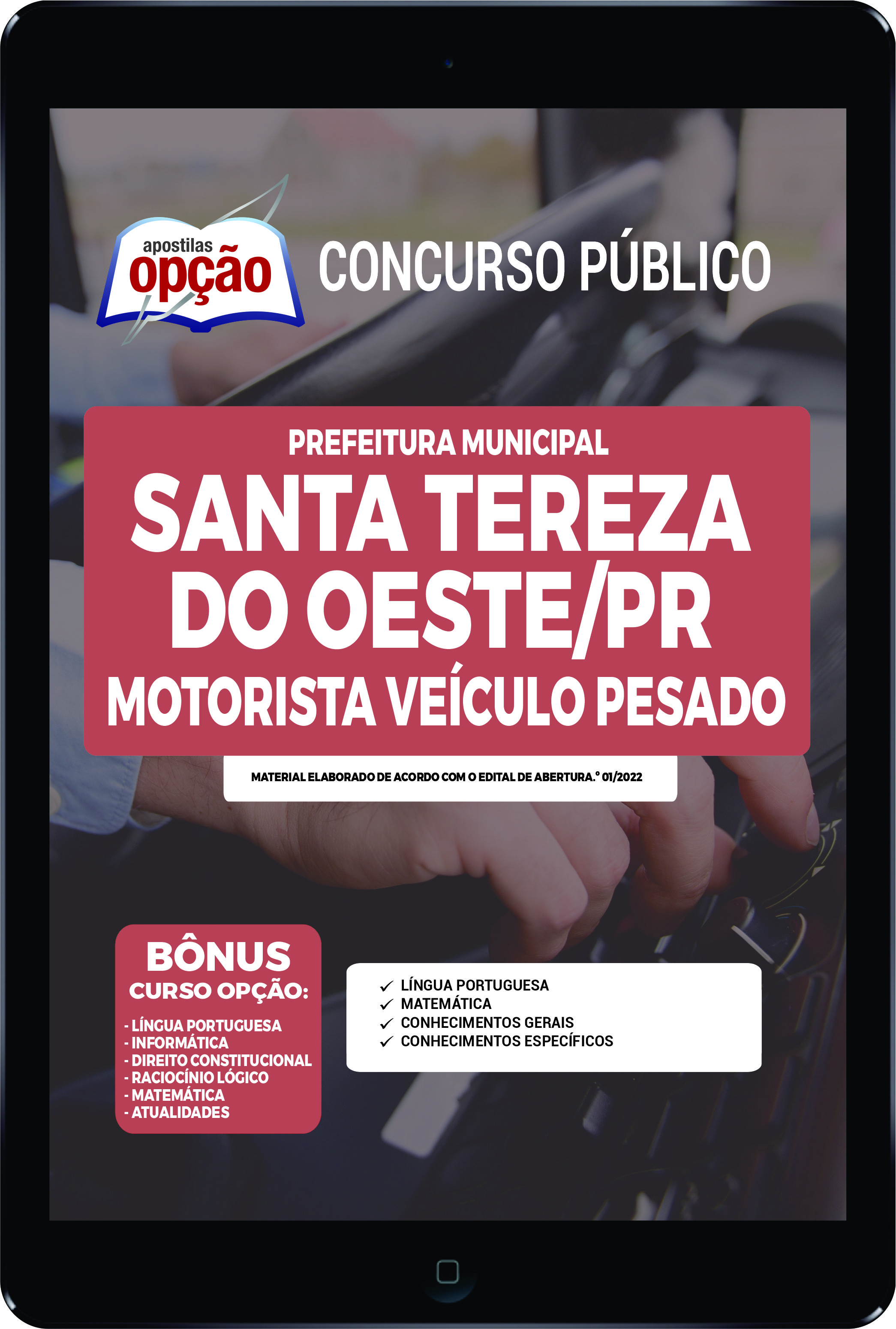 Apostila Prefeitura  Santa Tereza Oeste PR PDF Motorista Veículo Pesado 2022