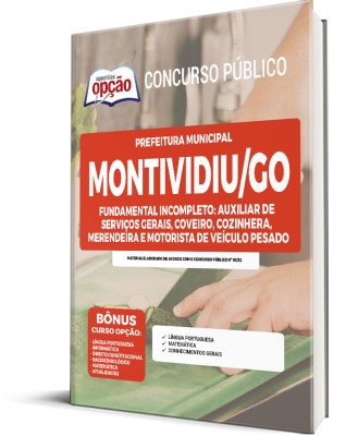 Apostila Prefeitura de Montividiu - GO - Fundamental Incompleto: Auxiliar de Serviços Gerais, Coveiro, Cozinheira, Merendeira e Motorista de Veículo Pesado