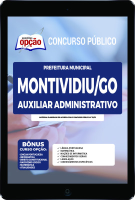 Apostila Prefeitura de Montividiu - GO em PDF - Auxiliar Administrativo