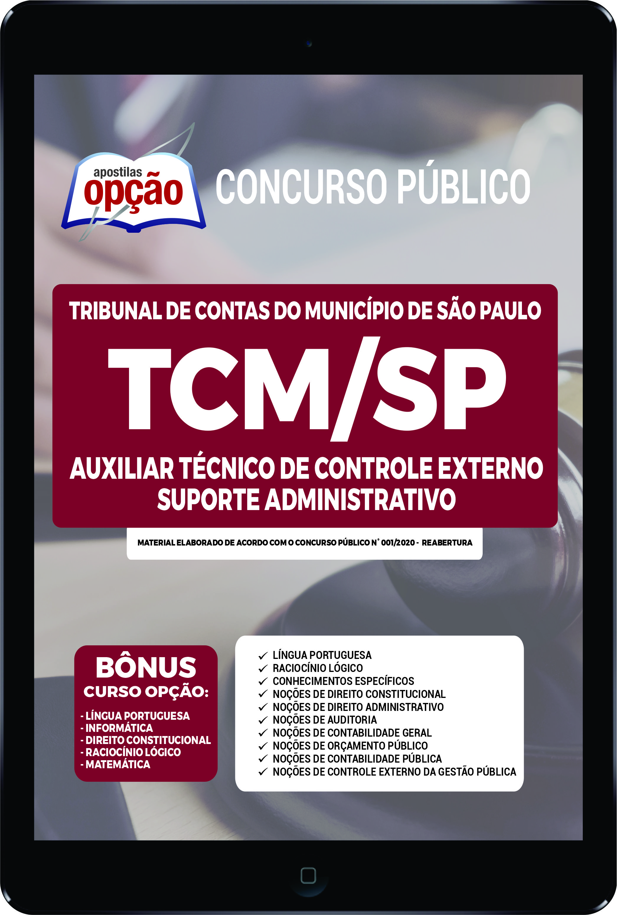 Apostila TCM-SP PDF Aux Téc de Controle Externo - Suporte Adm 2022