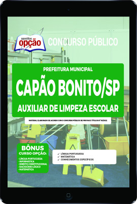 Apostila Prefeitura de Capão Bonito - SP em PDF - Auxiliar de Limpeza Escolar
