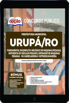 Apostila Prefeitura de Urupá - RO em PDF - Fundamental Incompleto