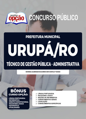 Apostila Prefeitura de Urupá - RO - Técnico de Gestão Pública - Administrativa