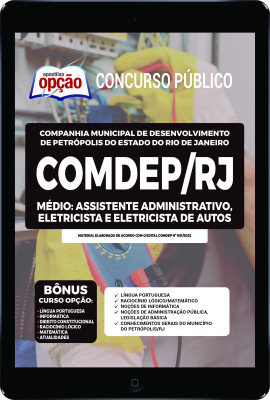 Apostila COMDEP-RJ em PDF - Médio: Assistente Administrativo, Eletricista e Eletricista de Autos